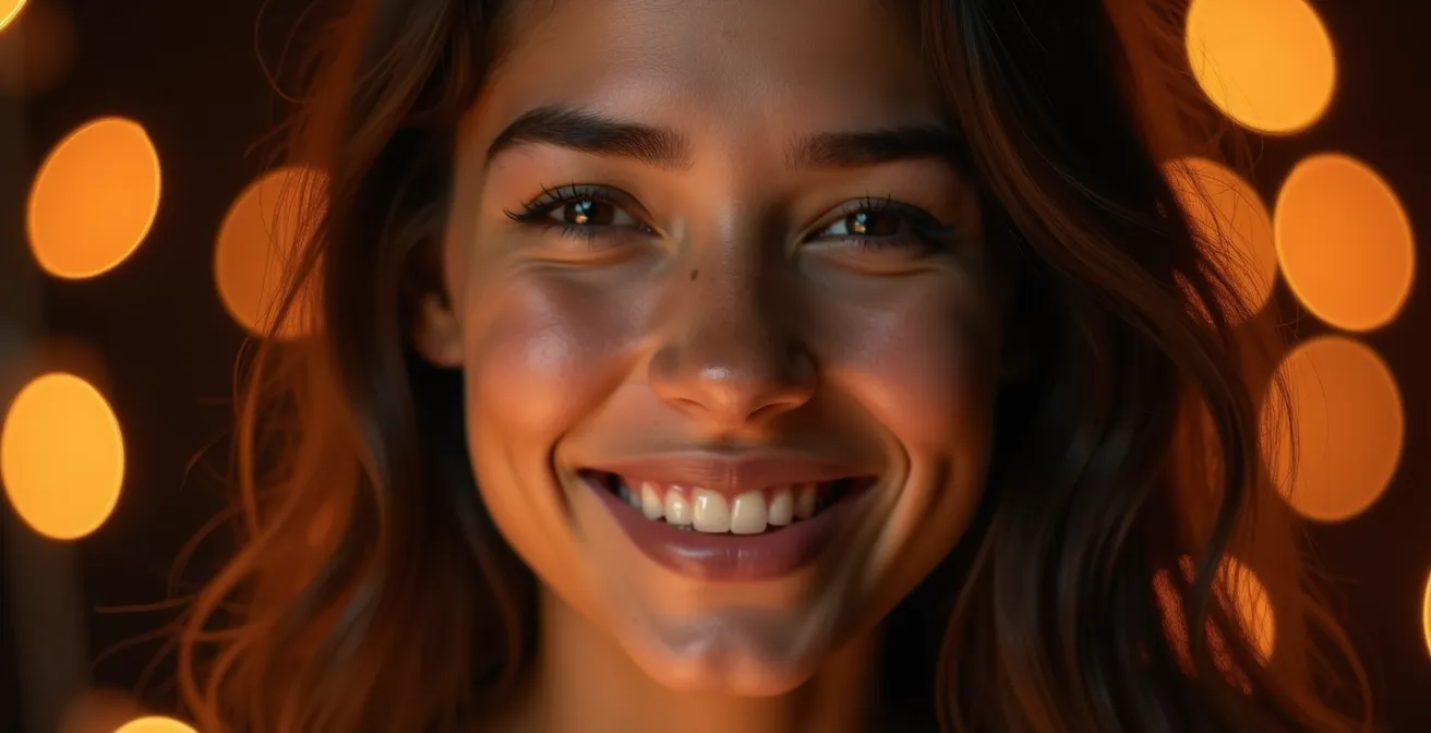 Portrait rapproché d'un visage exprimant une émotion authentique